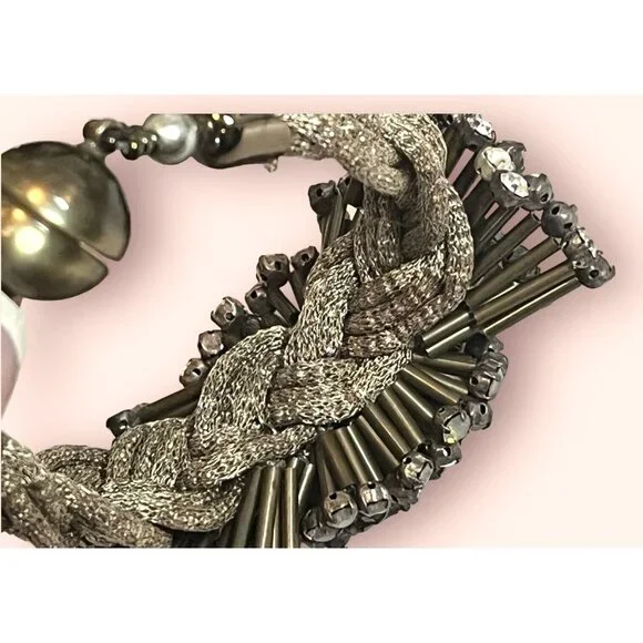 Tataborello Designer Tata MADE IN ITALY Crystal Rhinestone Faux Pearl Bracelet - Picture 5 of 9